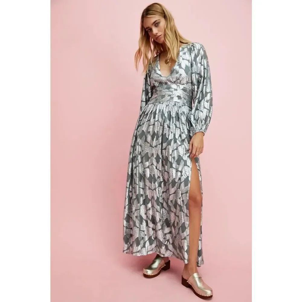 Free People Jen's Pirate Booty Rising Star Lapis Maxi Dress